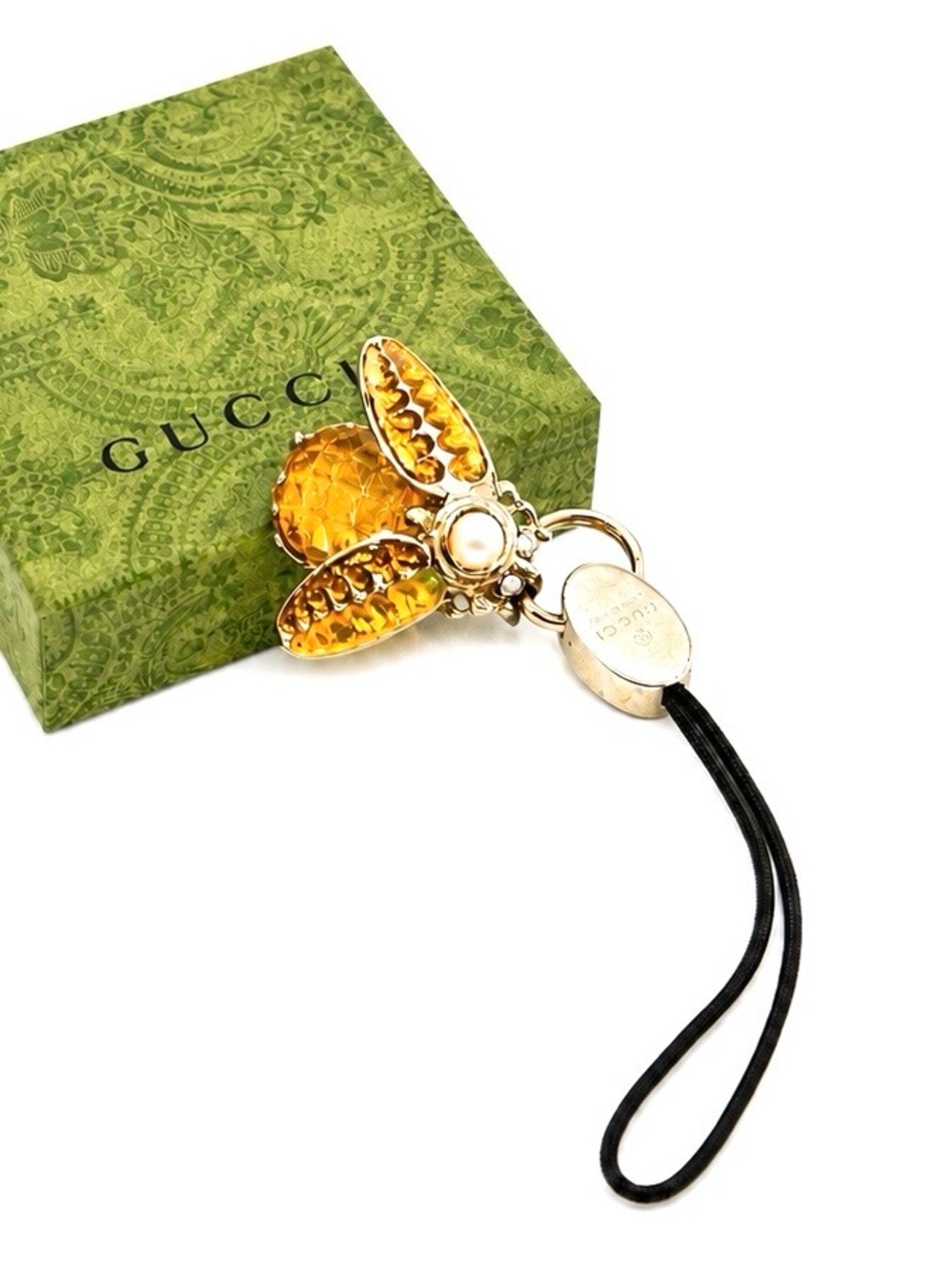 GUCCI Bee Amber Crystals Charm Strap Key Holder / Phone Charm / Bag Charm